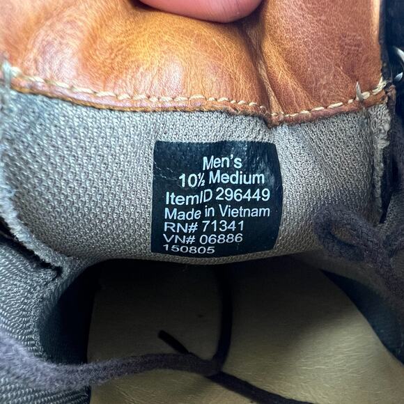 LLbean loafers shoes mens size 10.5 brown pebbled leather lace up office minimal